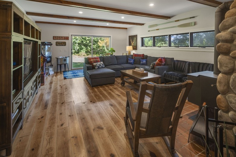 living room with large couch