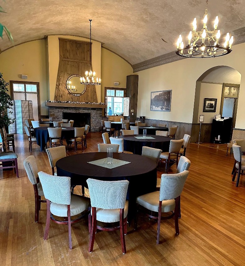 tables in a dining room