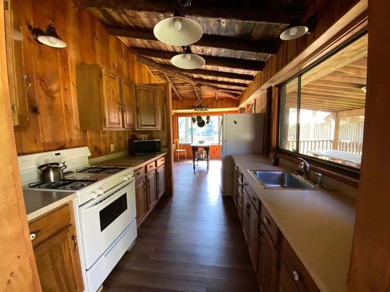 rustic kitchen area