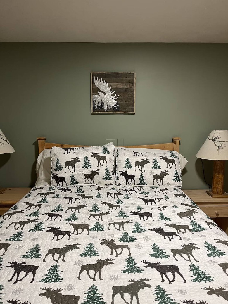 guest bedroom with moose theme