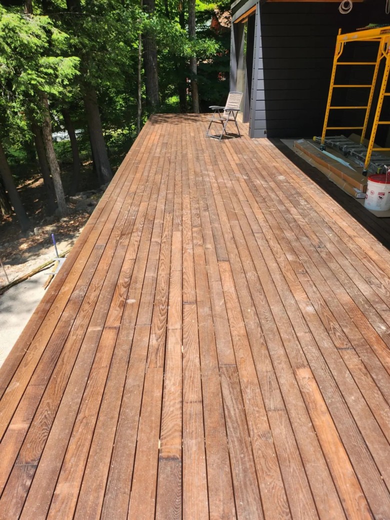 large wooden deck