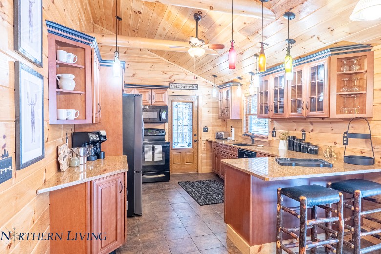 kitchen with Adirondack decor