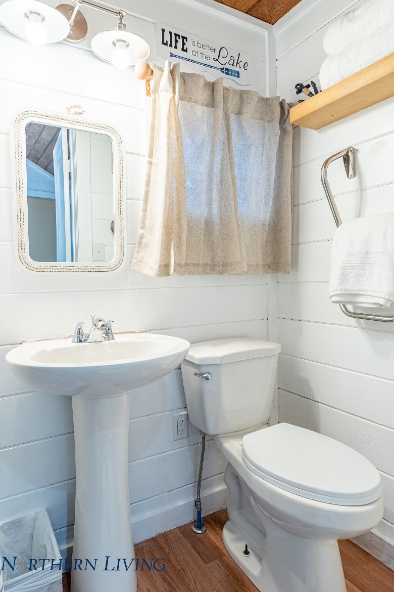 Full bathroom with shower.