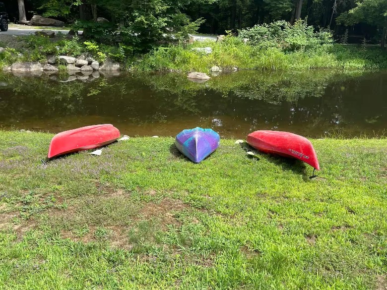 three kayaks