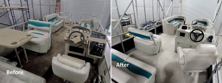 before and after pontoon restoration