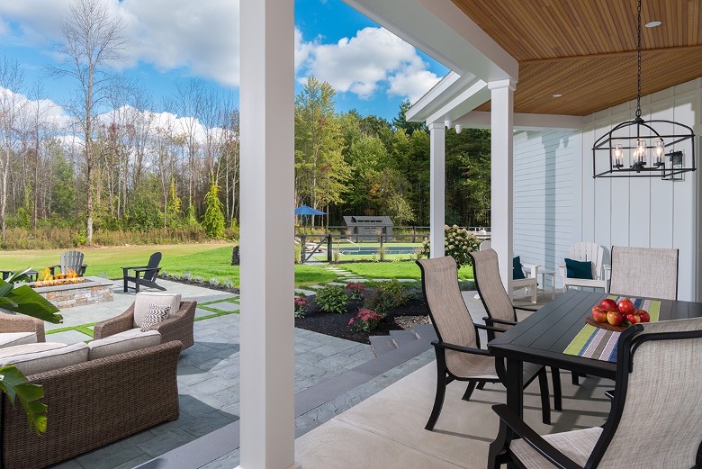 outdoor patio space by house