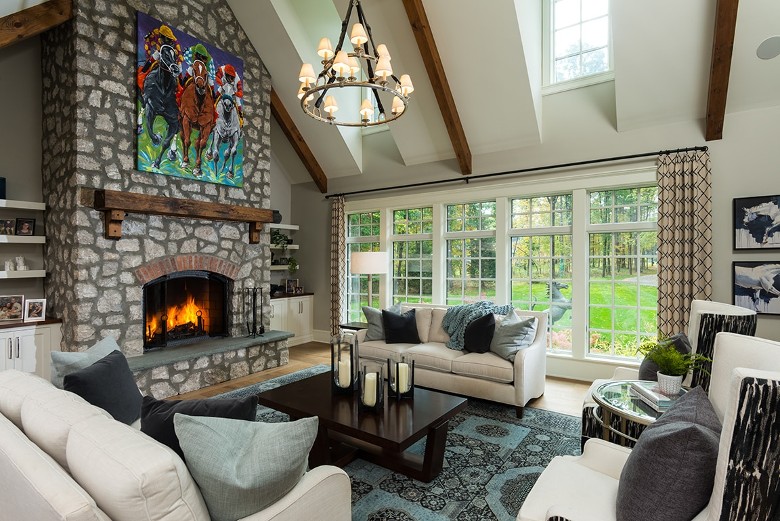 luxury home fireplace and living room