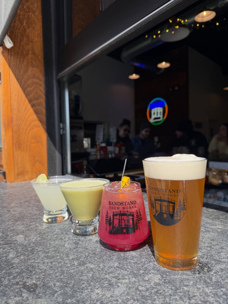 lineup of craft beer and cocktails