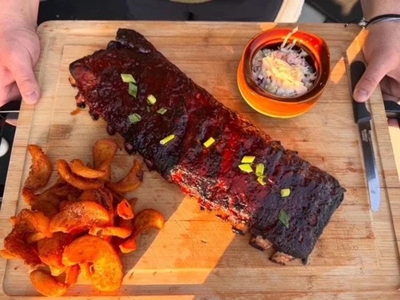 bbq ribs and potatoes