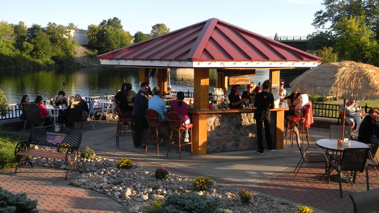 outdoor bar by river
