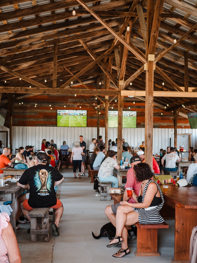 Newly renovated Brew Barn is a great space to enjoy a day on the farm