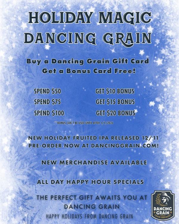 dancing grain holiday magic promo