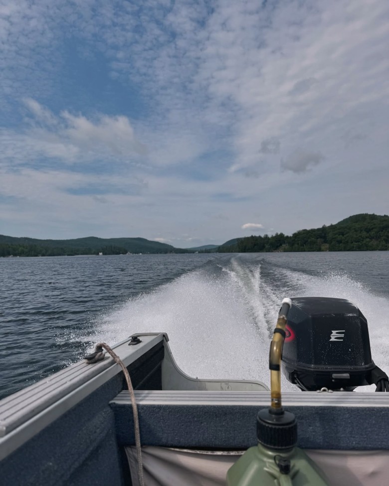 view of waves from a boat
