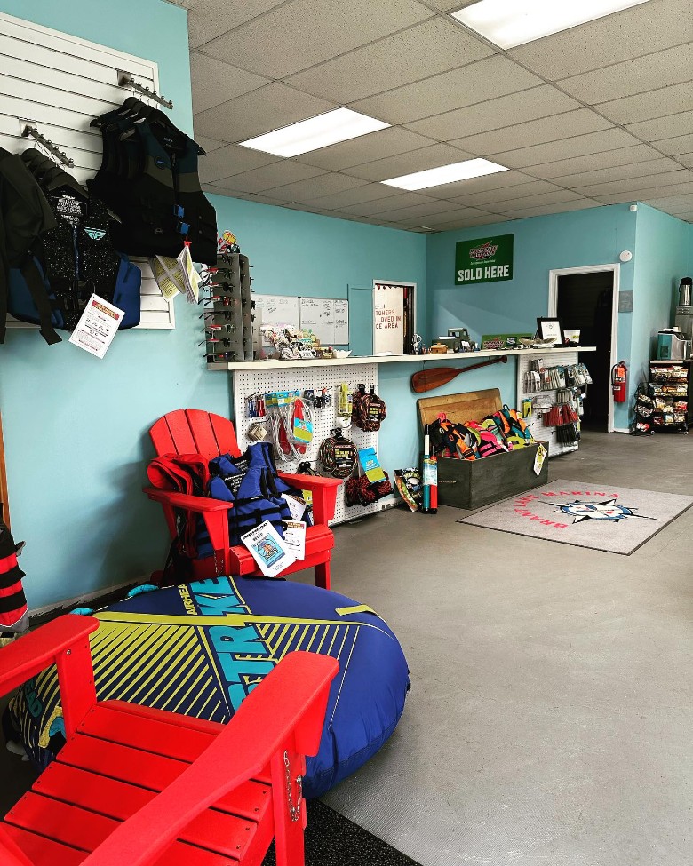 boating accessories in a store