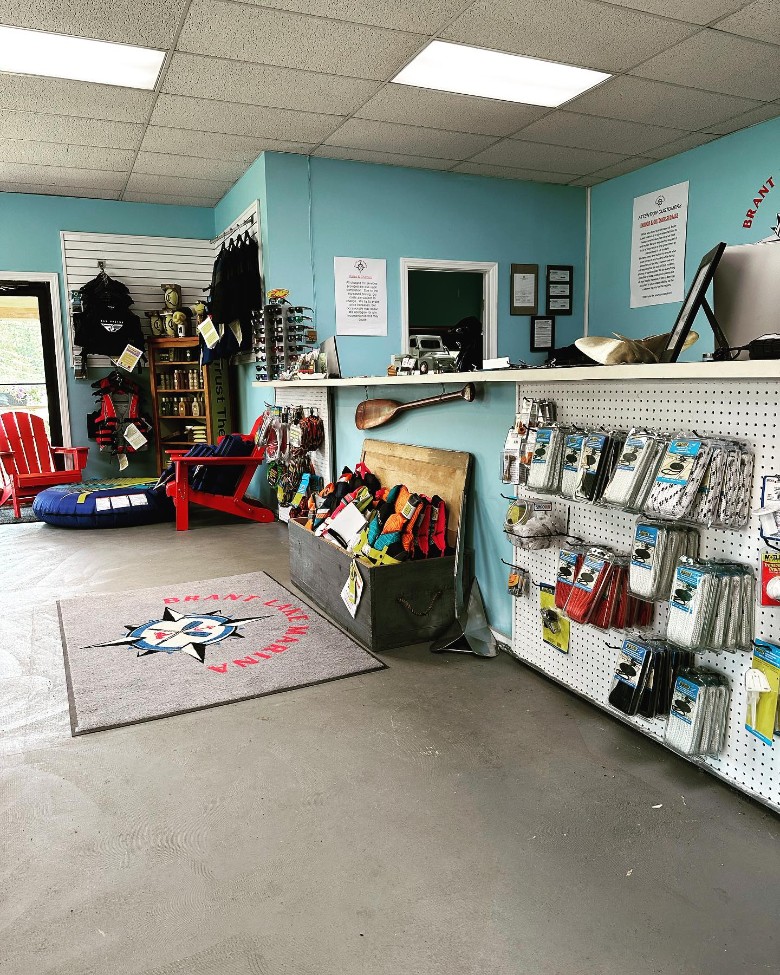 boating accessories in a store
