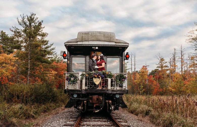 train pulling away