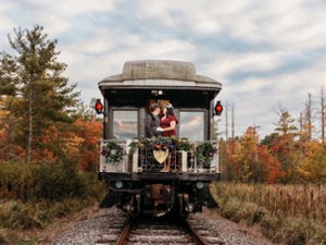 train pulling away