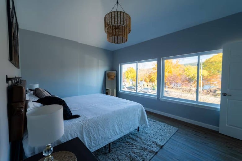 bedroom with view