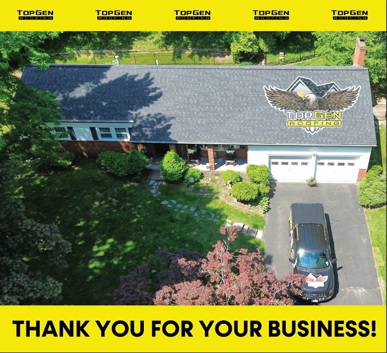 Contact TopGen Roofing today to get started! topgen roofing house promo photo