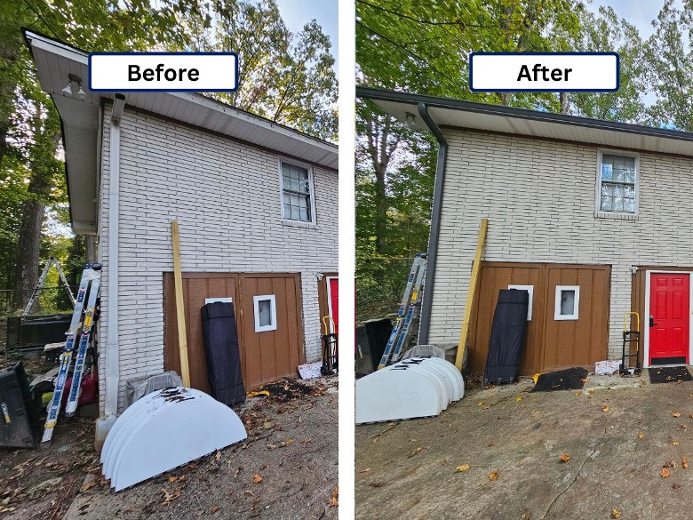 Don't wait for the damage to come - take care of your gutters now! before and after gutters