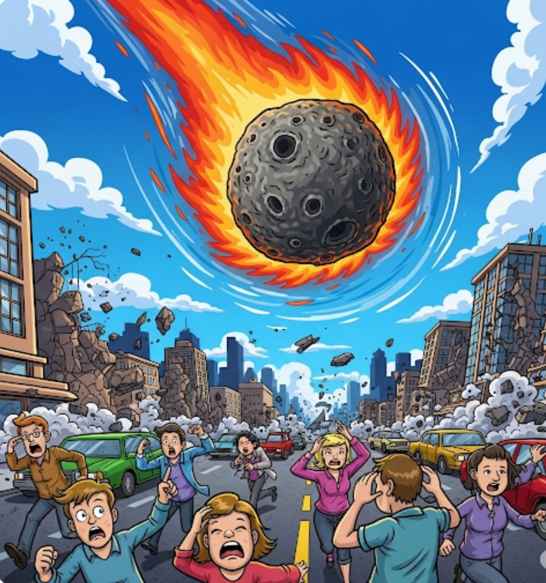 cartoon image of meteor