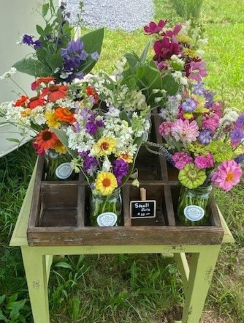 flowers on display