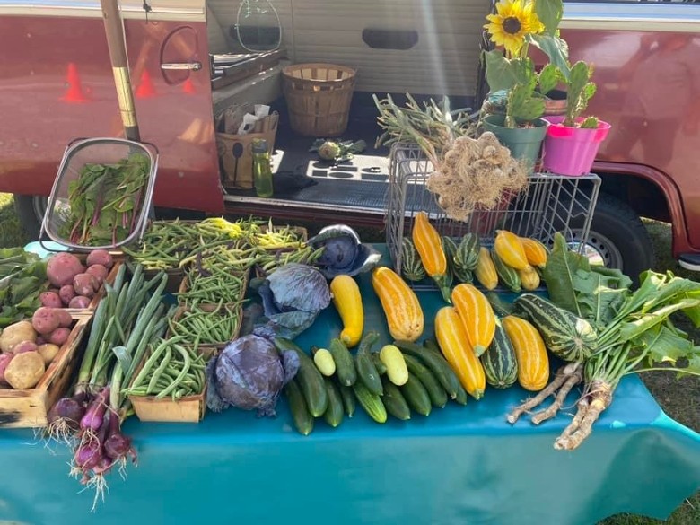 fresh veggies at farmers market
