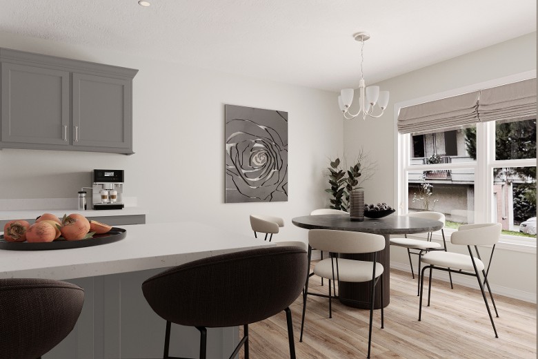 kitchen and dining room space