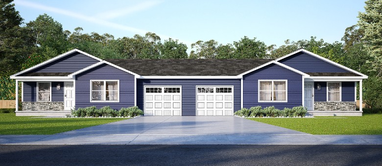 exterior of a modular twin home