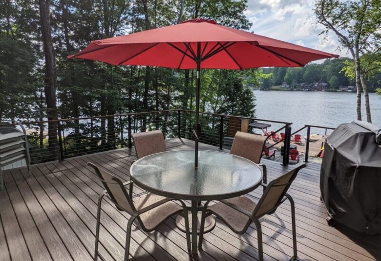 table and chairs on deck