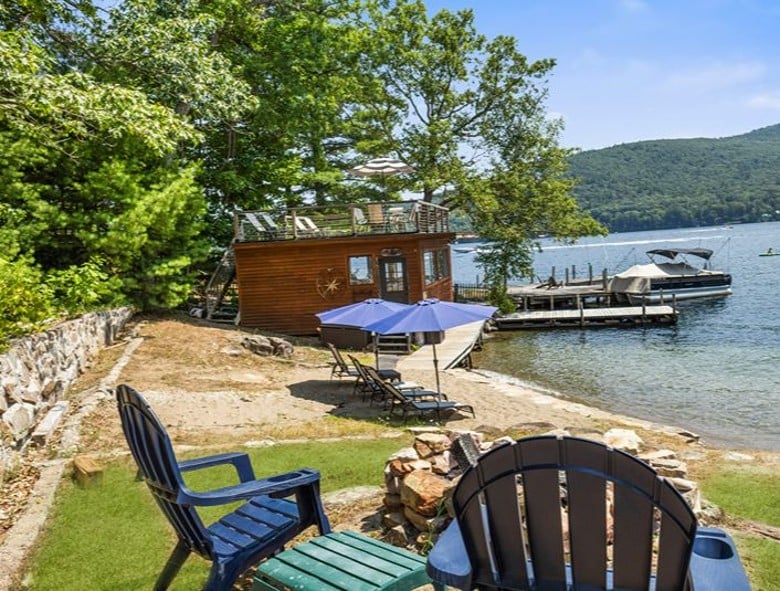 backyard area by water