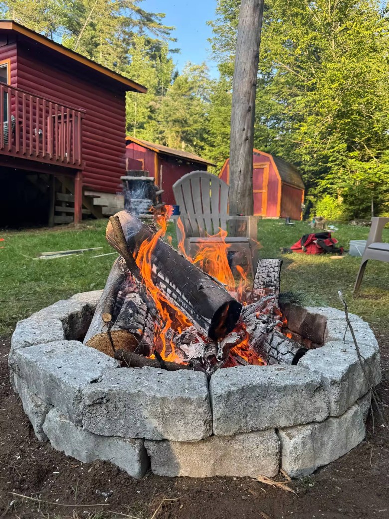 fire in fire pit