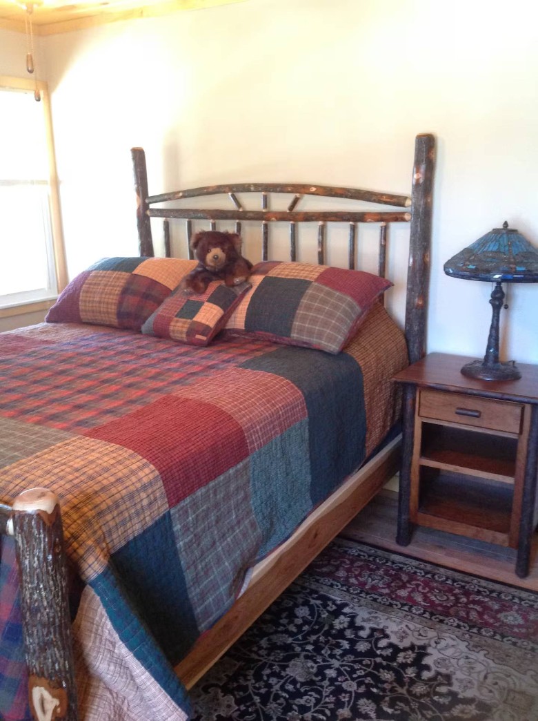 teddy bear on bed