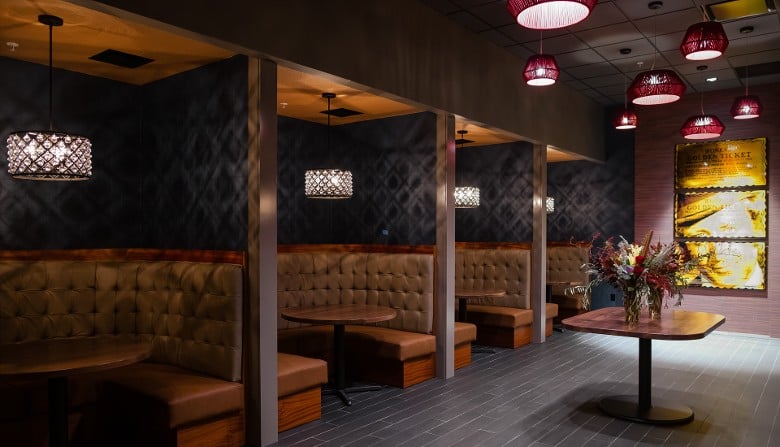 booth seating at a restaurant