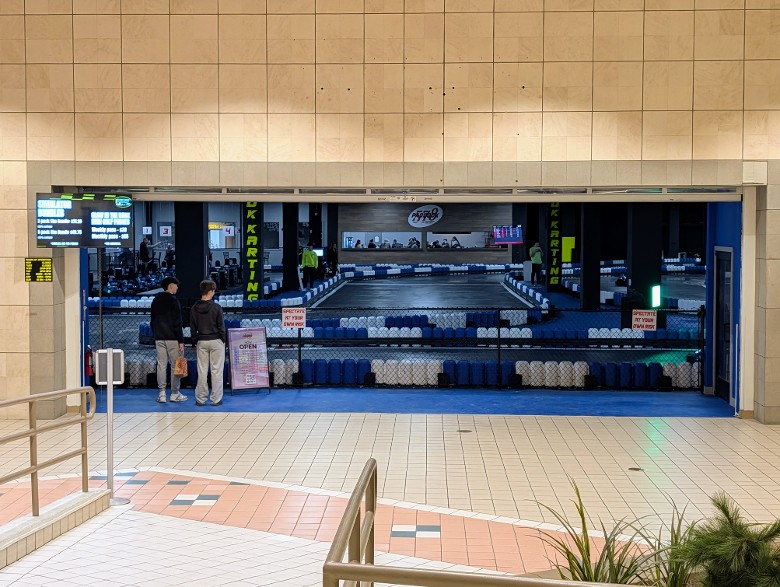 view of adk karting from inside the mall