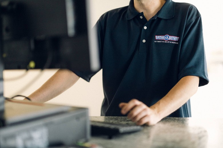 closeup of man at computer