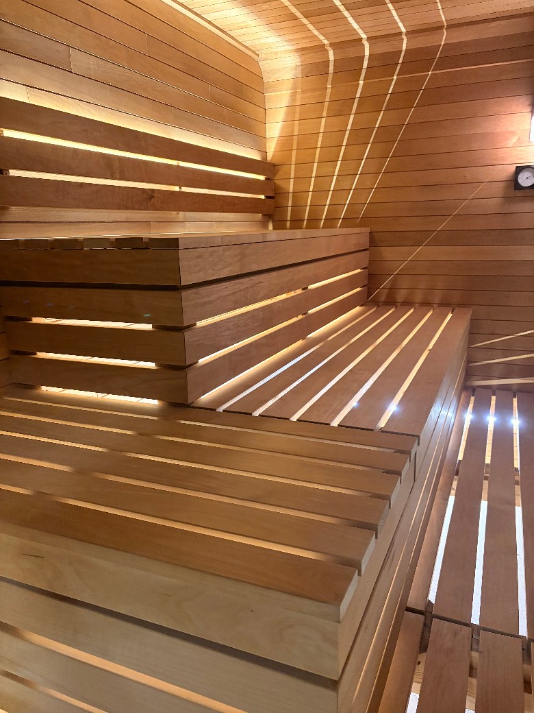 seating in a sauna