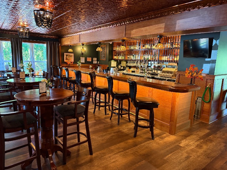 an upscale bar decorated for an event