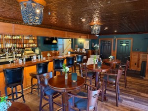 an upscale bar decorated for an event