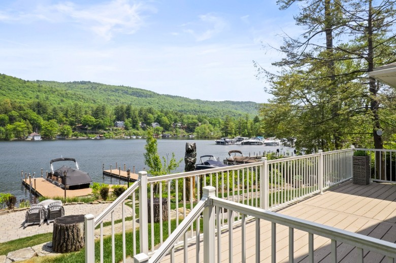 back deck and lake