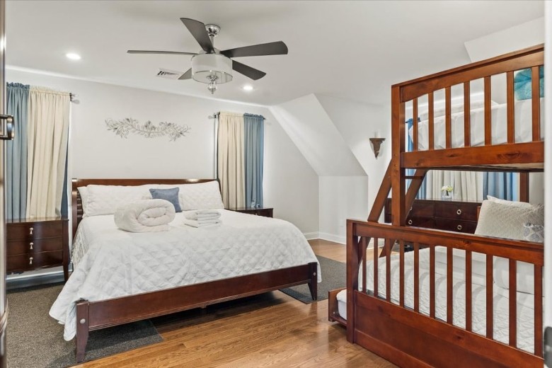 bedroom with bed and bunk bed