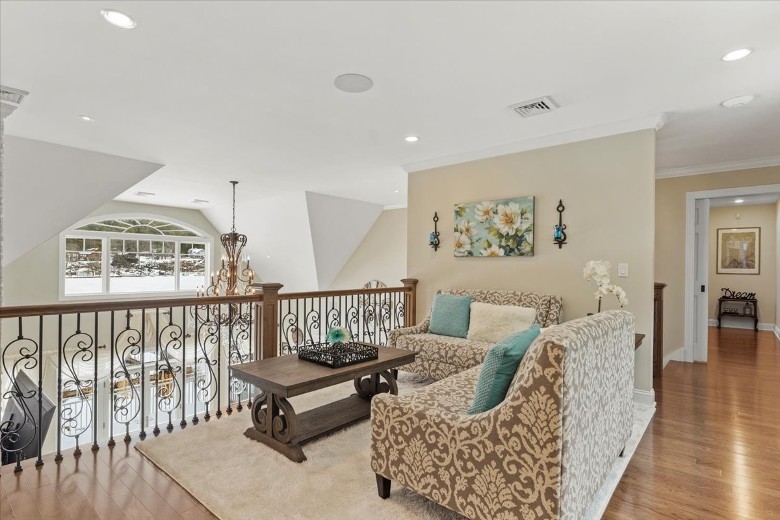 Second floor sitting area overlooking the lake.