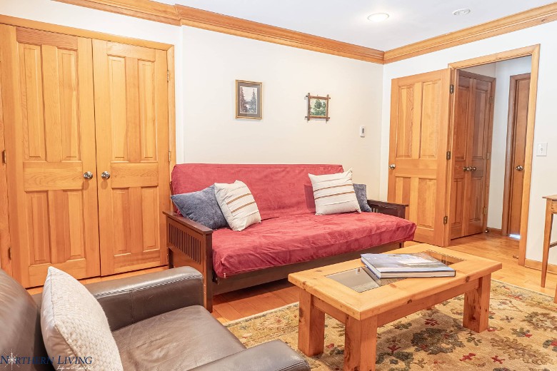a seating area in a house