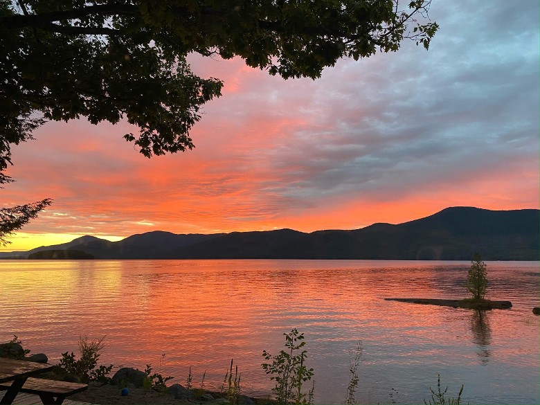 sunset on a lake