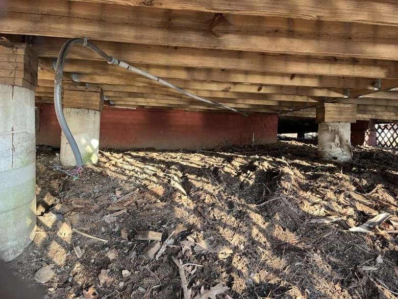 underneath a house