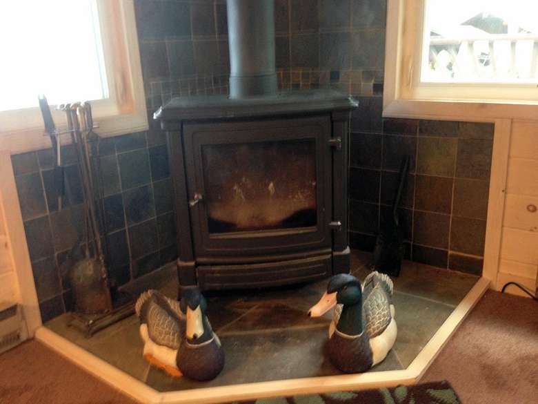 a woodstove fireplace