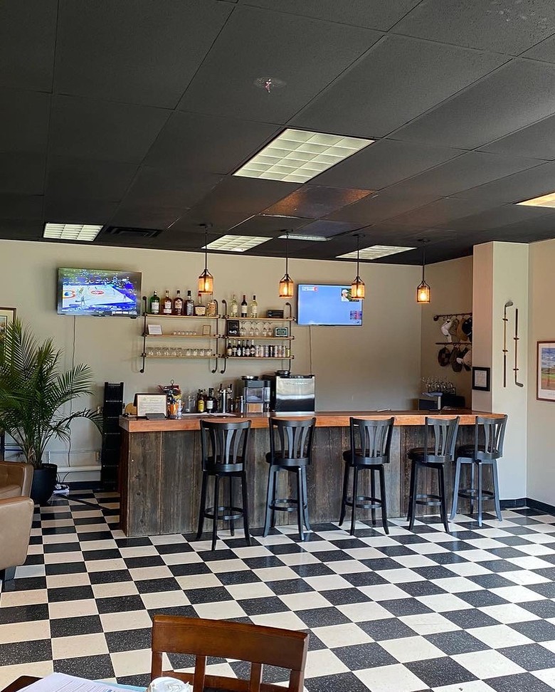 a small bar area