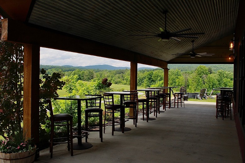 outdoor seating at a rustic wedding venue