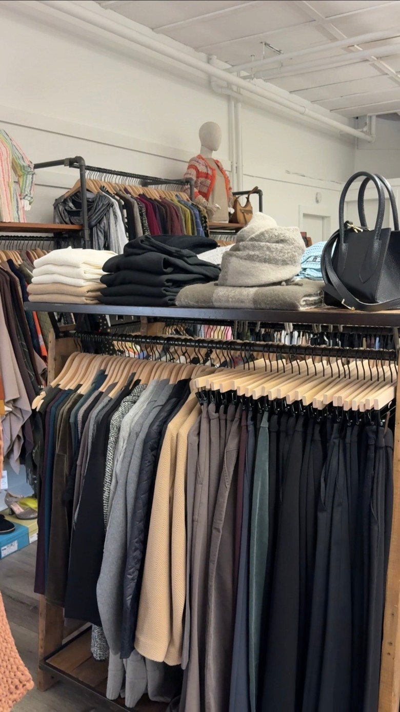 shirt rack in a store
