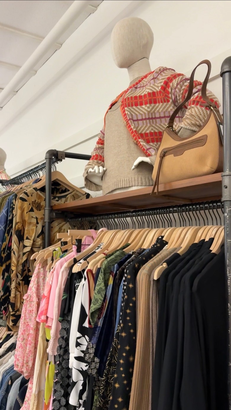 shirt rack in a store